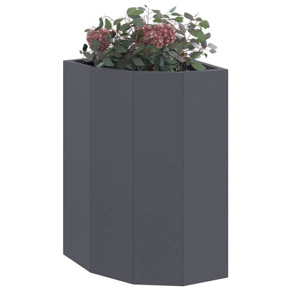 vidaXL Corner Planter Anthracite 30 x 30 x 50 cm Steel 3