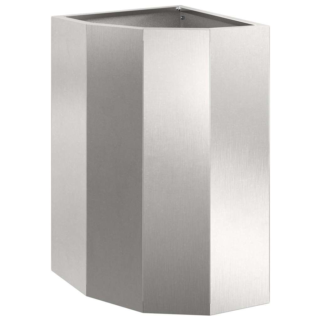 vidaXL Corner Planter Silver 30 x 30 x 50 cm Stainless steel 2