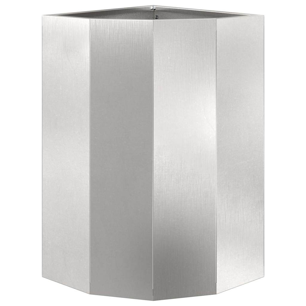 vidaXL Corner Planter Silver 30 x 30 x 50 cm Stainless steel 5