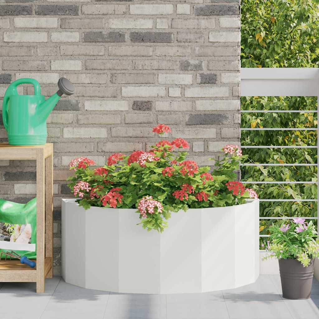 vidaXL Planter White 90 x 45 x 35 cm Steel 1