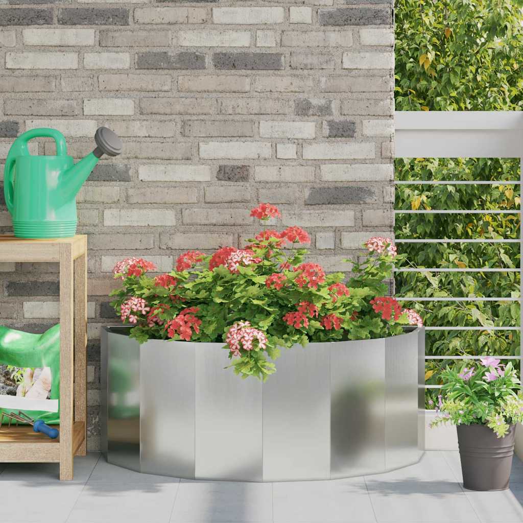 vidaXL Planter Silver 90 x 45 x 35 cm Galvanised Steel 1