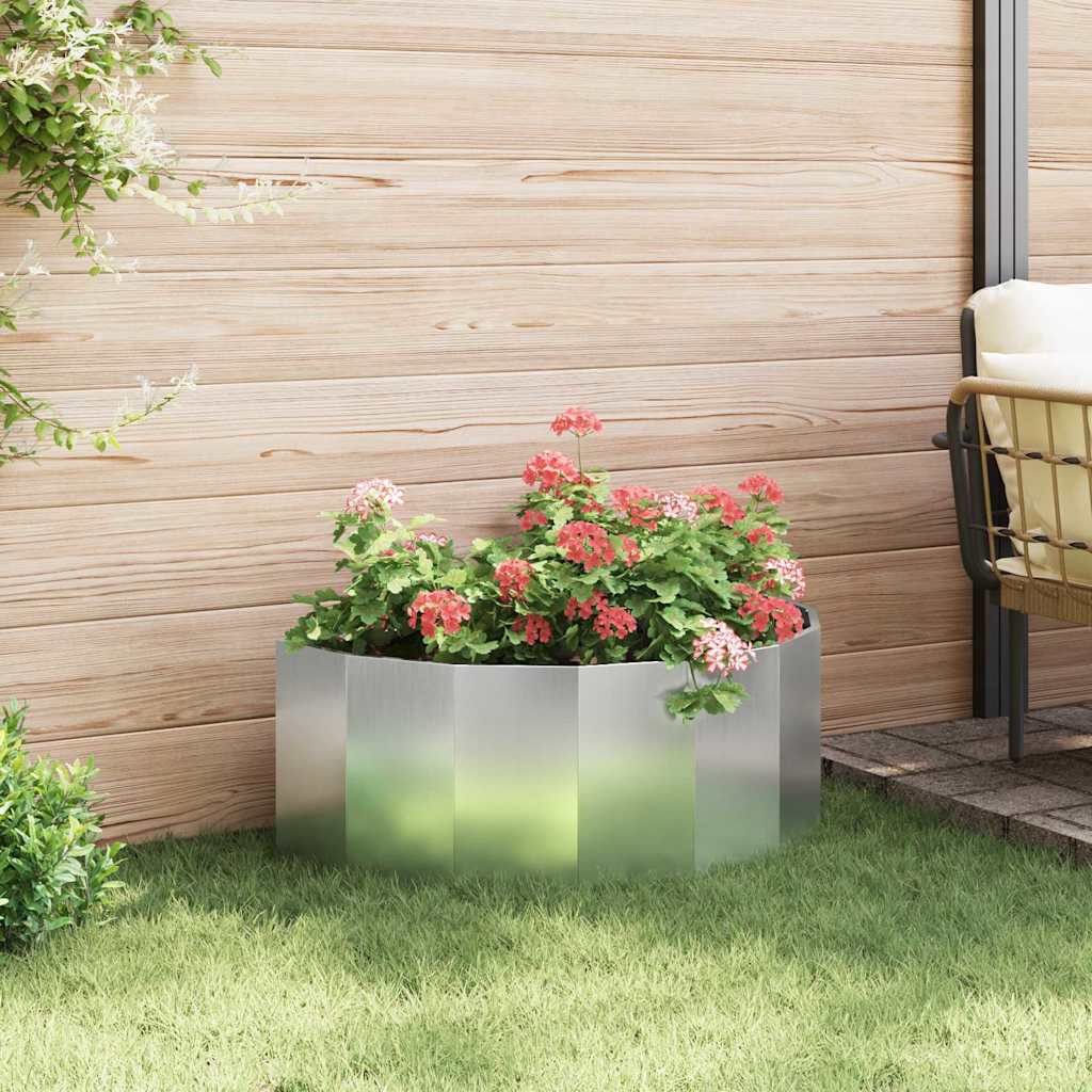 vidaXL Planter Silver 90 x 45 x 35 cm Galvanised Steel 4