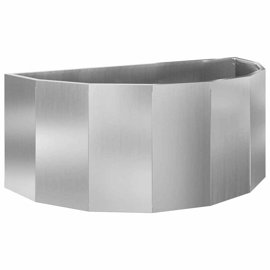 vidaXL Planter Silver 90 x 45 x 35 cm Galvanised Steel 2