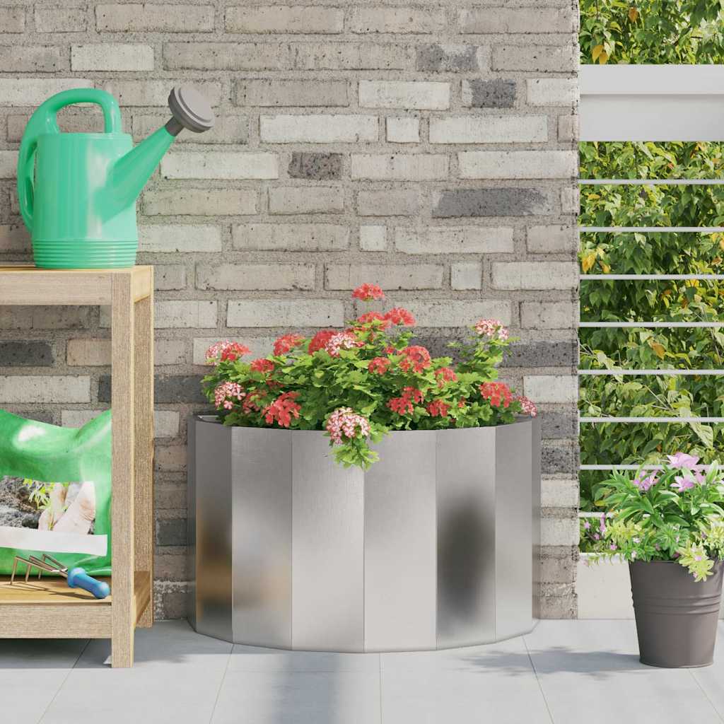 vidaXL Planter Silver 60 x 30 x 35 cm Stainless Steel 1