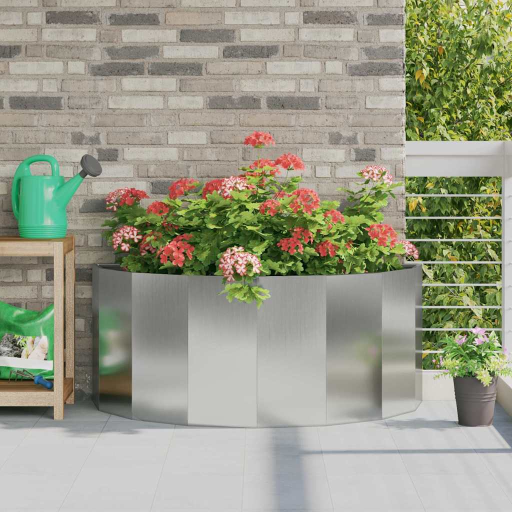 vidaXL Planter Silver 120 x 60 x 50 cm Galvanised Steel 1