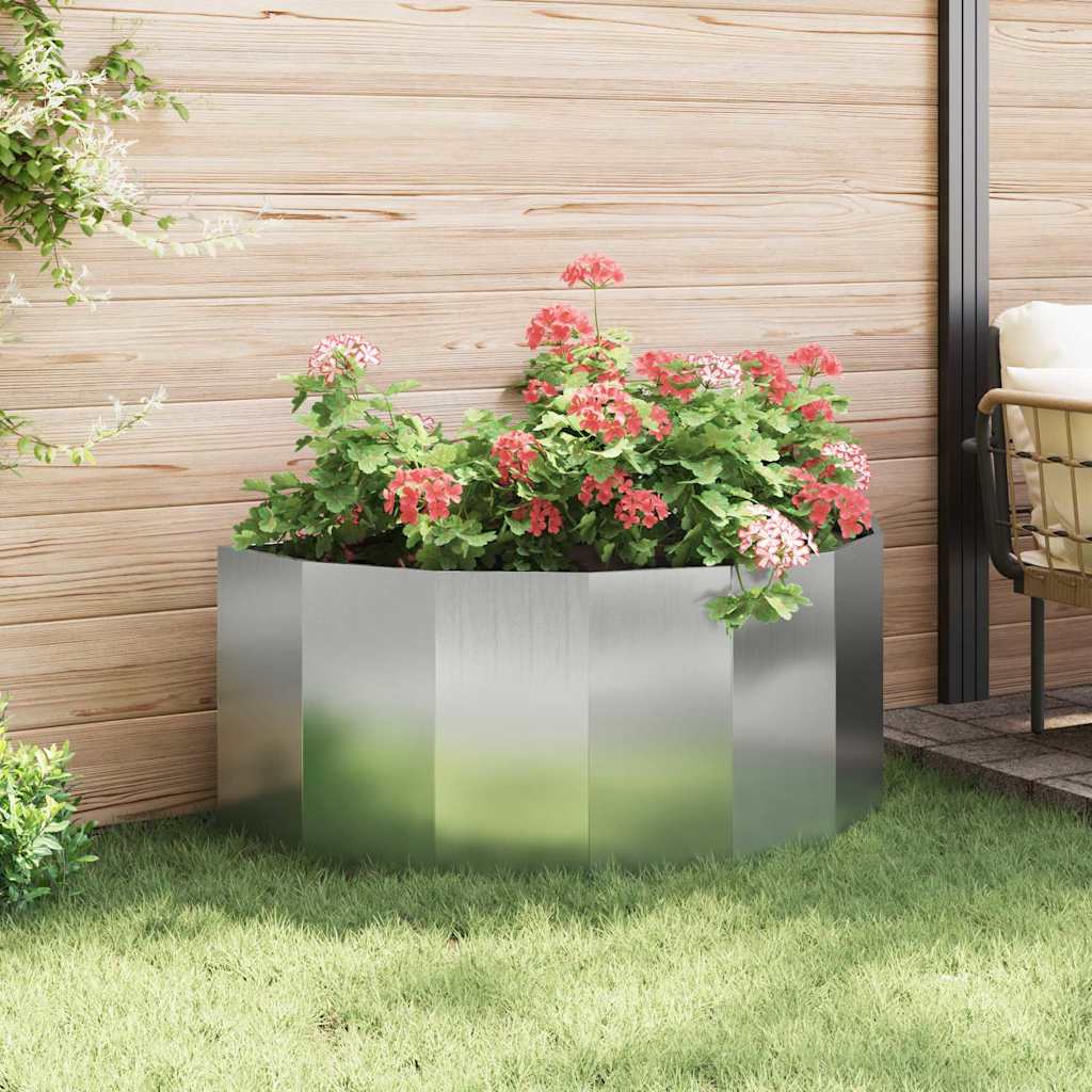 vidaXL Planter Silver 120 x 60 x 50 cm Galvanised Steel 4