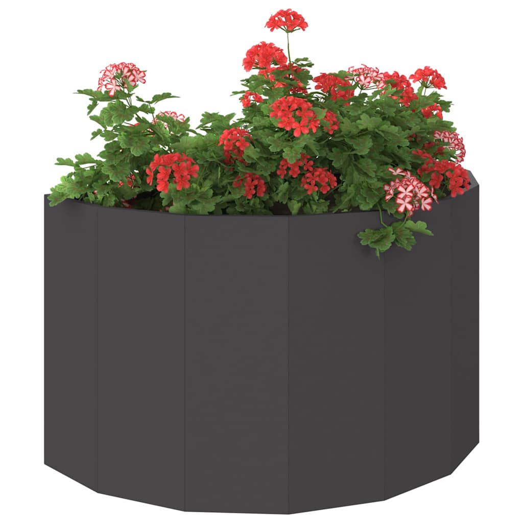Planter 90 x 45 x 50 cm Steel Height 50 cm Width 90 cm Black