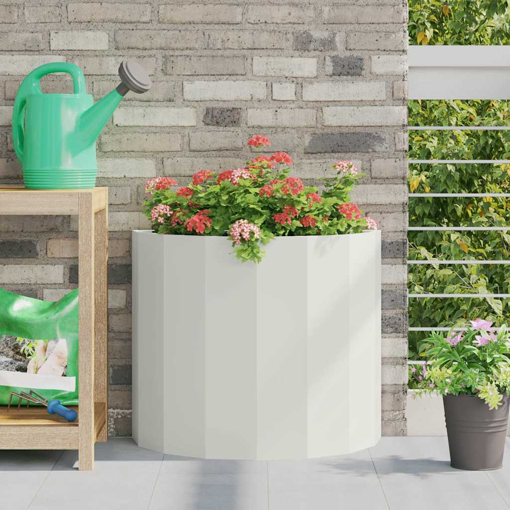 vidaXL Planter White 60 x 30 x 50 cm Steel 1