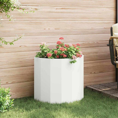vidaXL Planter White 60 x 30 x 50 cm Steel 4
