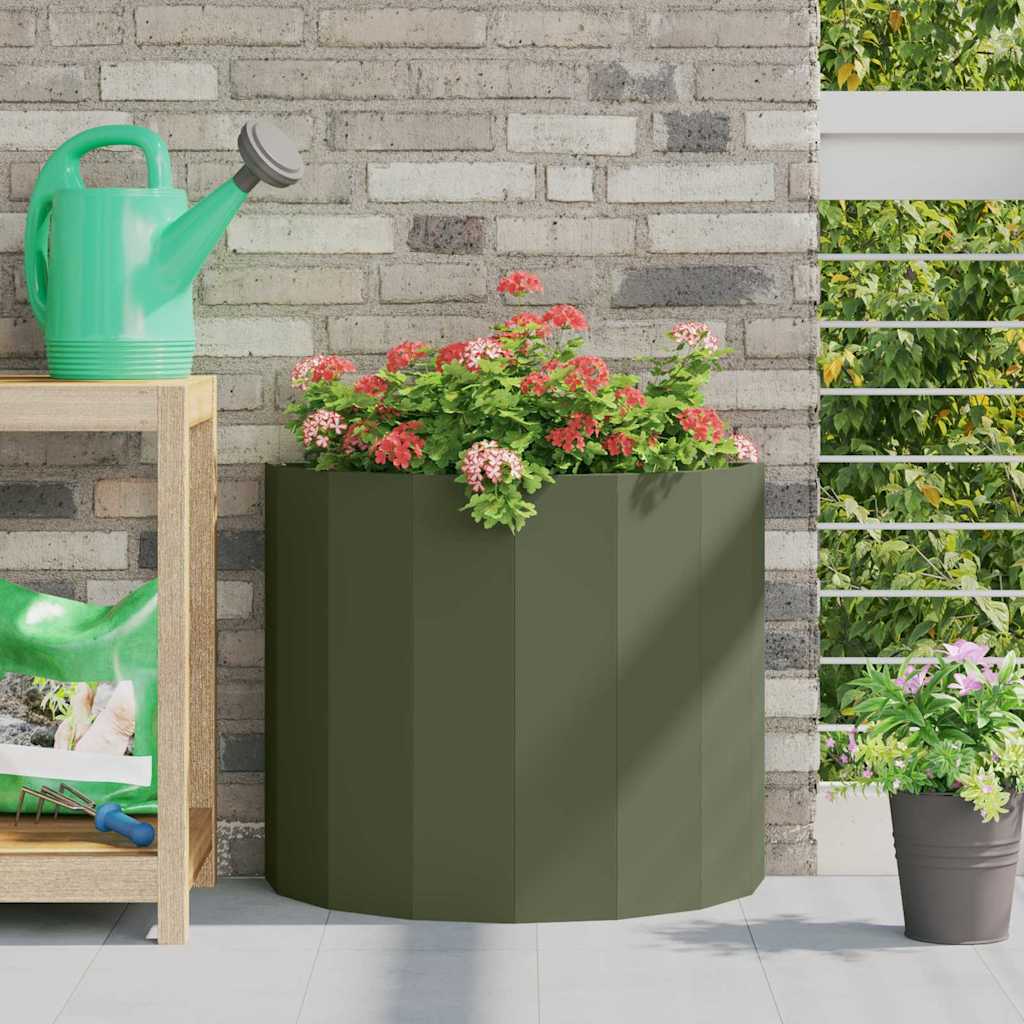 vidaXL Planter Olive Green 60 x 30 x 50 cm Steel 1