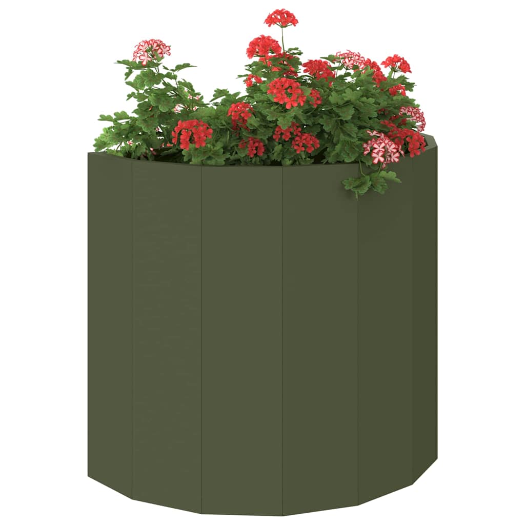 vidaXL Planter Olive Green 60 x 30 x 50 cm Steel 3