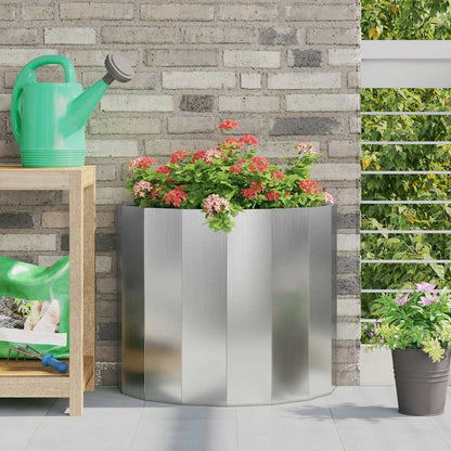 vidaXL Planter Silver 60 x 30 x 50 cm Galvanised Steel 1