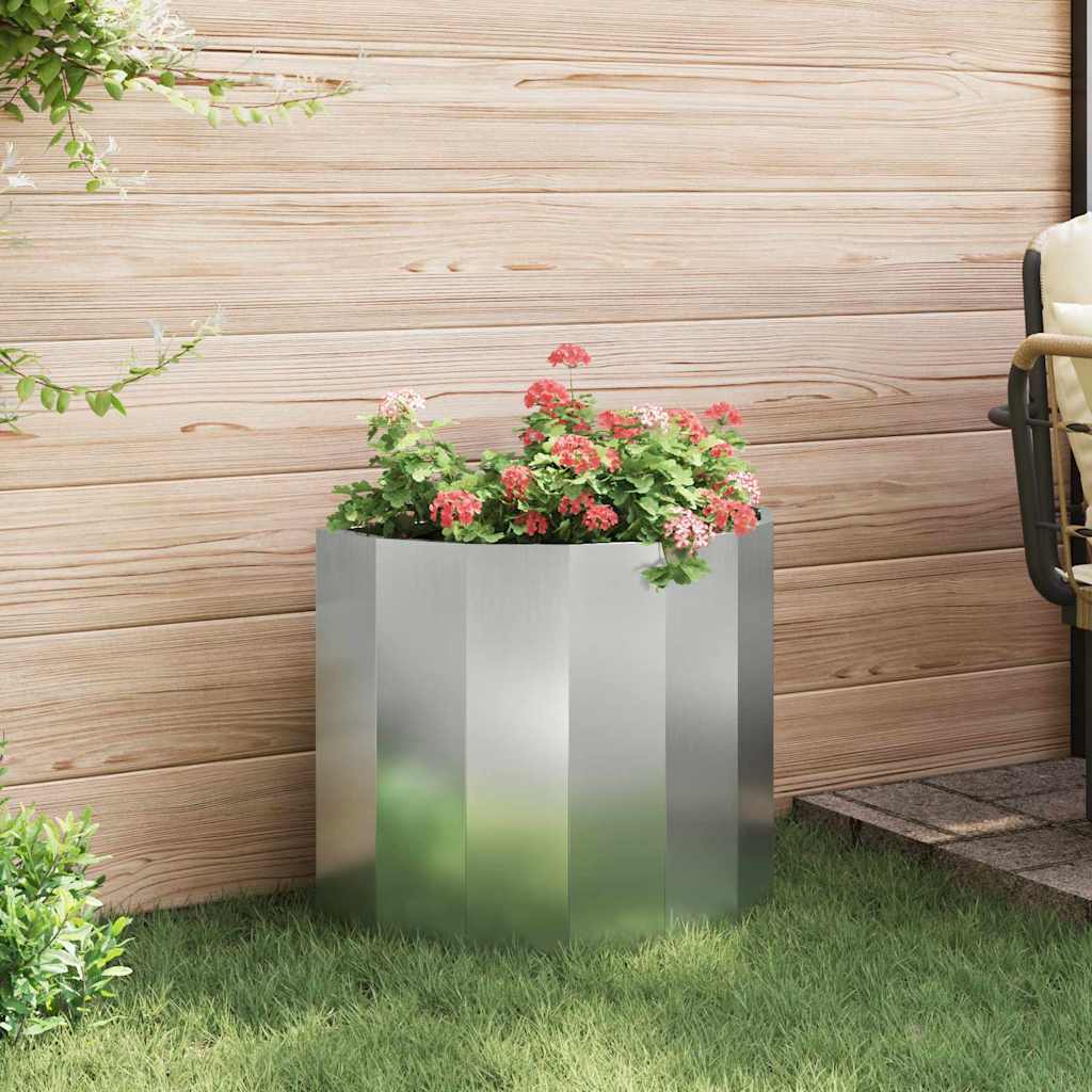 vidaXL Planter Silver 60 x 30 x 50 cm Galvanised Steel 4