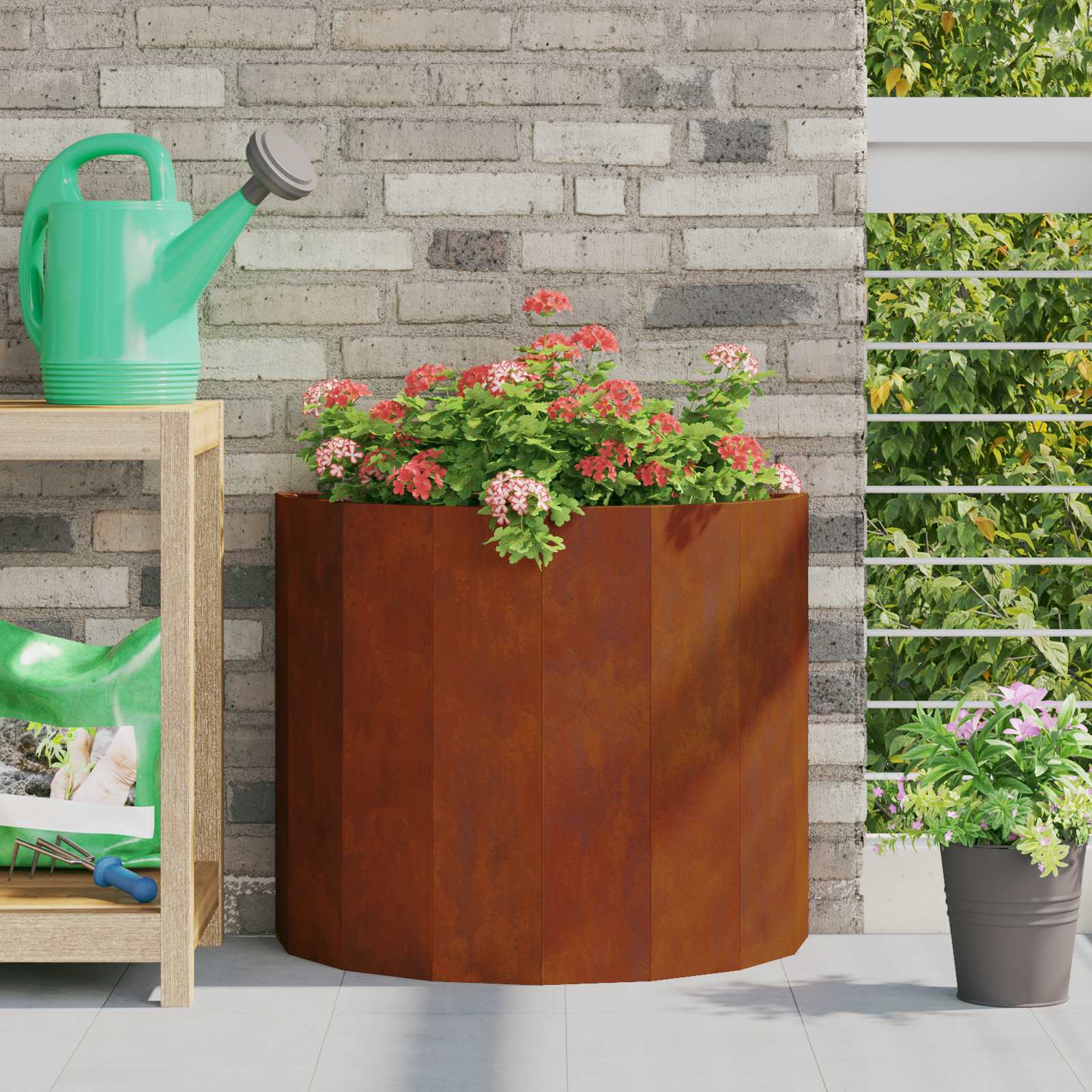 vidaXL Planter Rusty 60 x 30 x 50 cm Weathering Steel 1