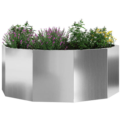 vidaXL Planter Silver 90 x 90 x 35 cm Galvanised Steel 3