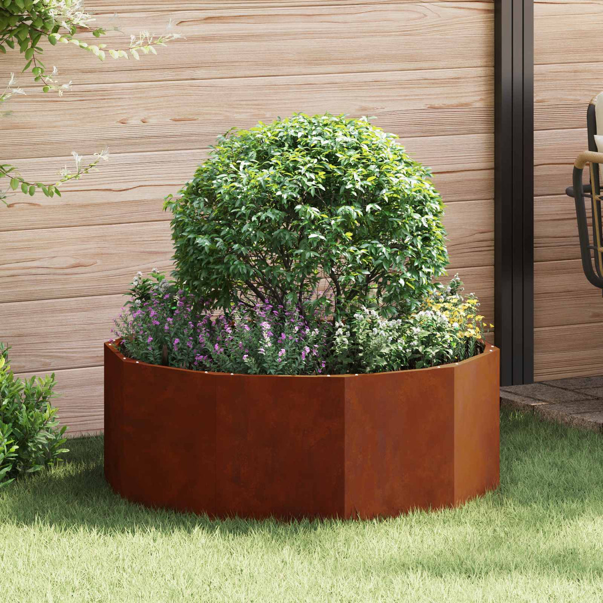 vidaXL Planter Rusty 90 x 90 x 35 cm Weathering Steel 1
