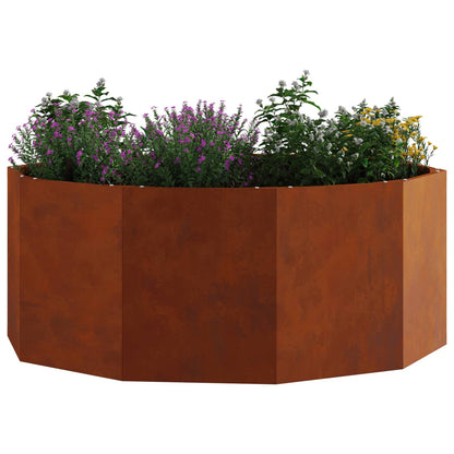 Planter 90 x 90 x 35 cm Steel Height 35 cm Width 90 cm Weathering steel
