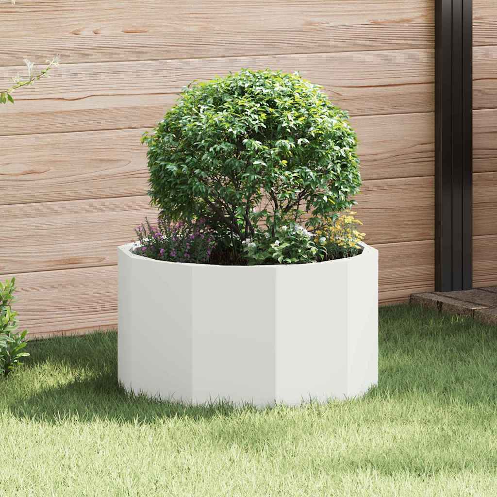 vidaXL Planter White 60 x 60 x 35 cm Steel 1