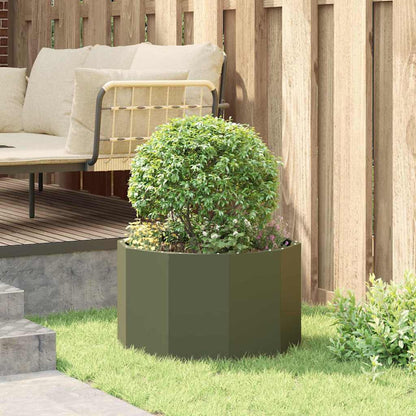 vidaXL Planter Olive Green 60 x 60 x 35 cm Steel 4