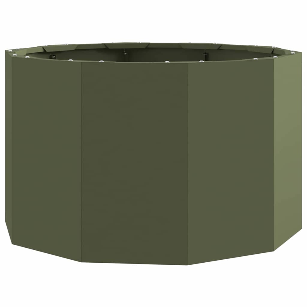 vidaXL Planter Olive Green 60 x 60 x 35 cm Steel 2