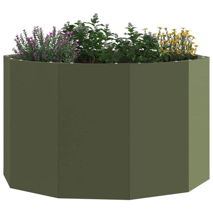 vidaXL Planter Olive Green 60 x 60 x 35 cm Steel 3