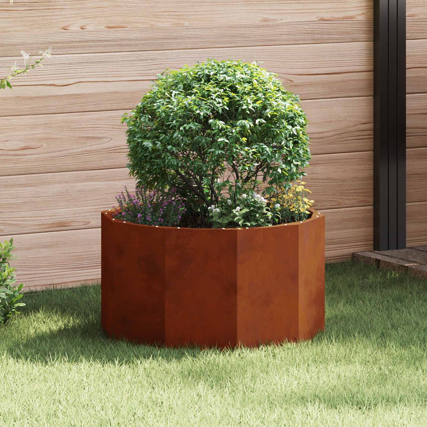vidaXL Planter Rusty 60 x 60 x 35 cm Weathering Steel 1