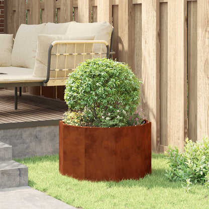 vidaXL Planter Rusty 60 x 60 x 35 cm Weathering Steel 4