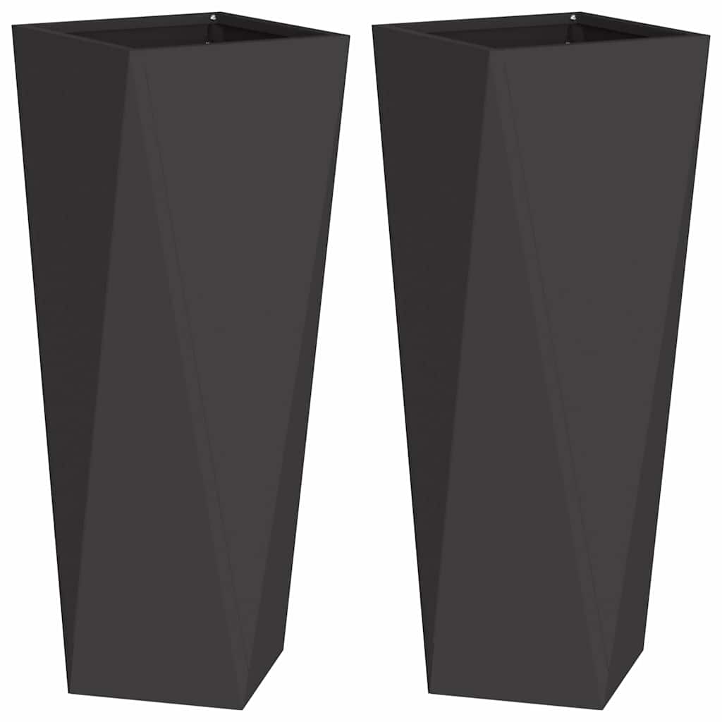 Planter Steel 2 Width 30 cm Black