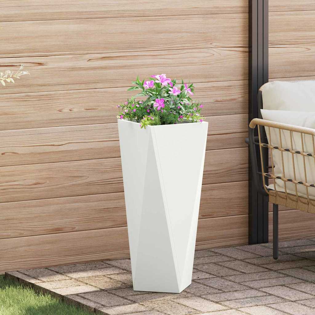 vidaXL Planter White 30 x 30 x 75 cm Steel 1