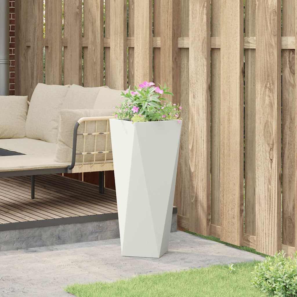 vidaXL Planter White 30 x 30 x 75 cm Steel 4