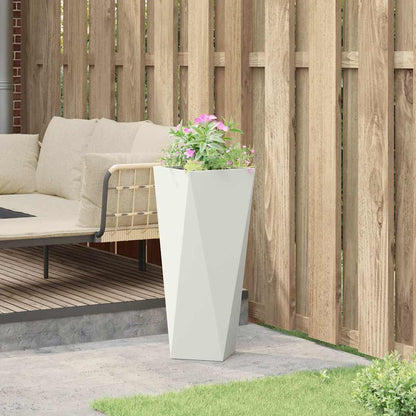 vidaXL Planter White 30 x 30 x 75 cm Steel 4
