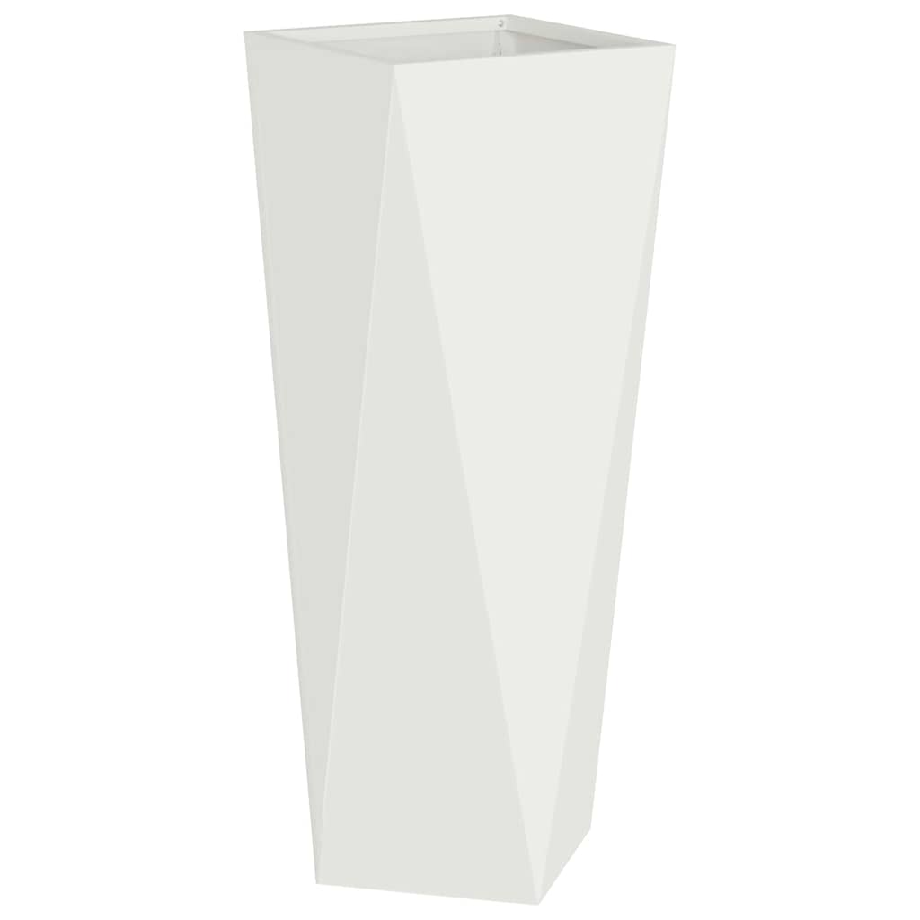 vidaXL Planter White 30 x 30 x 75 cm Steel 2