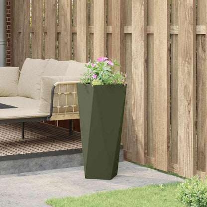 vidaXL Planter Olive Green 30 x 30 x 75 cm Steel 4