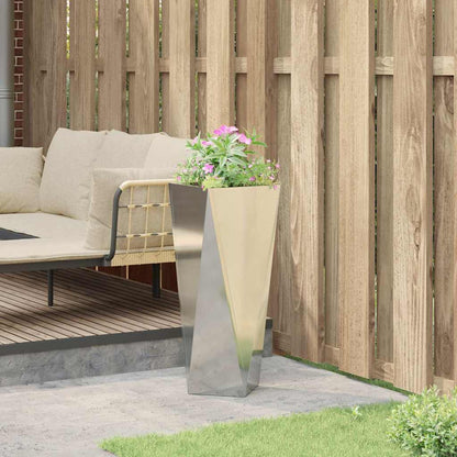 vidaXL Planter Silver 30 x 30 x 75 cm Galvanised Steel 4