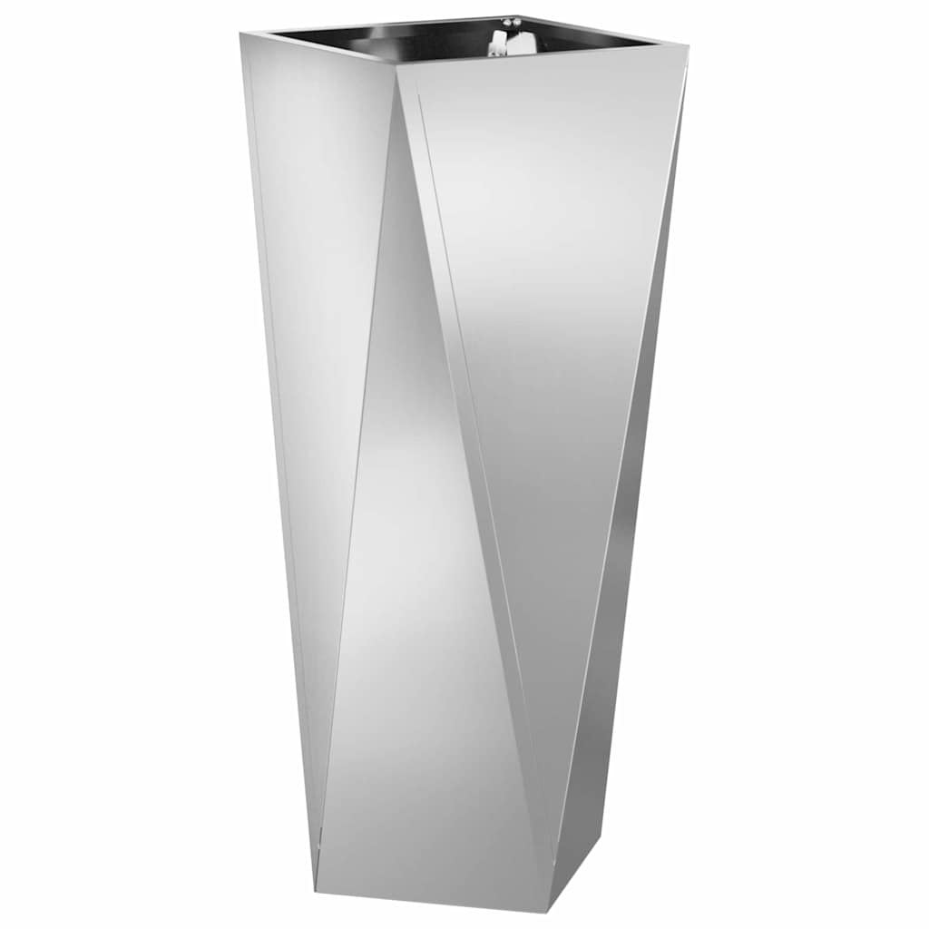vidaXL Planter Silver 30 x 30 x 75 cm Galvanised Steel 2