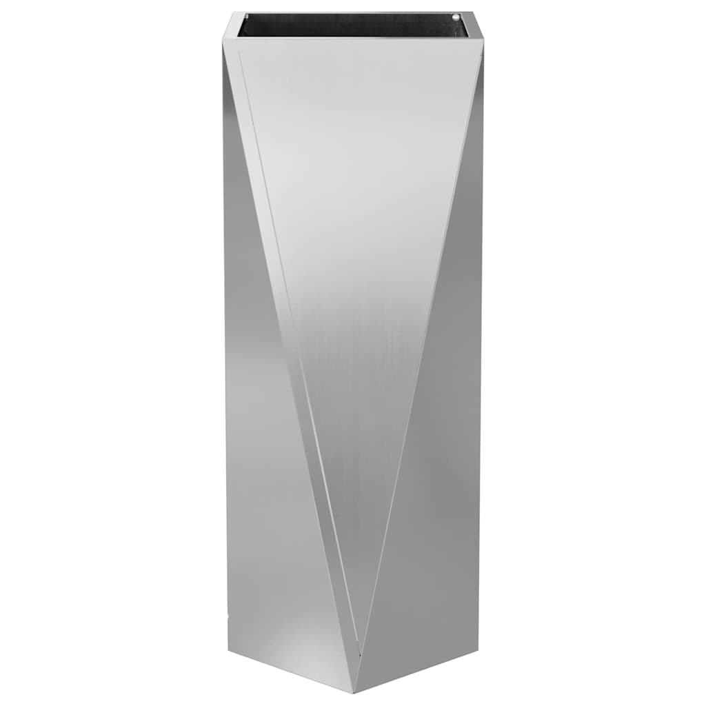 vidaXL Planter Silver 30 x 30 x 75 cm Galvanised Steel 5