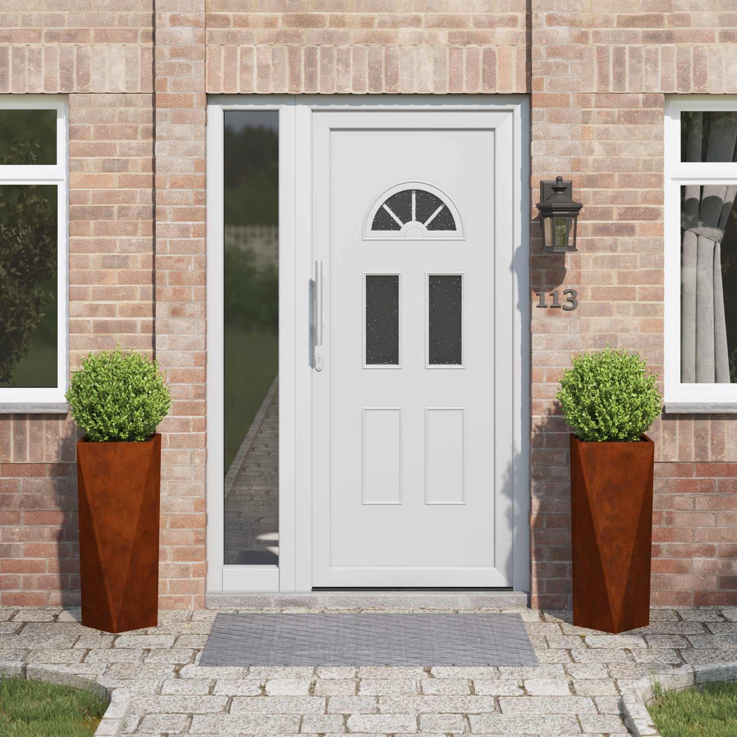vidaXL Planter 2 pcs Rusty 30 x 30 x 75 cm Weathering Steel 1