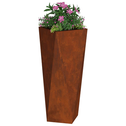 vidaXL Planter 2 pcs Rusty 30 x 30 x 75 cm Weathering Steel 3