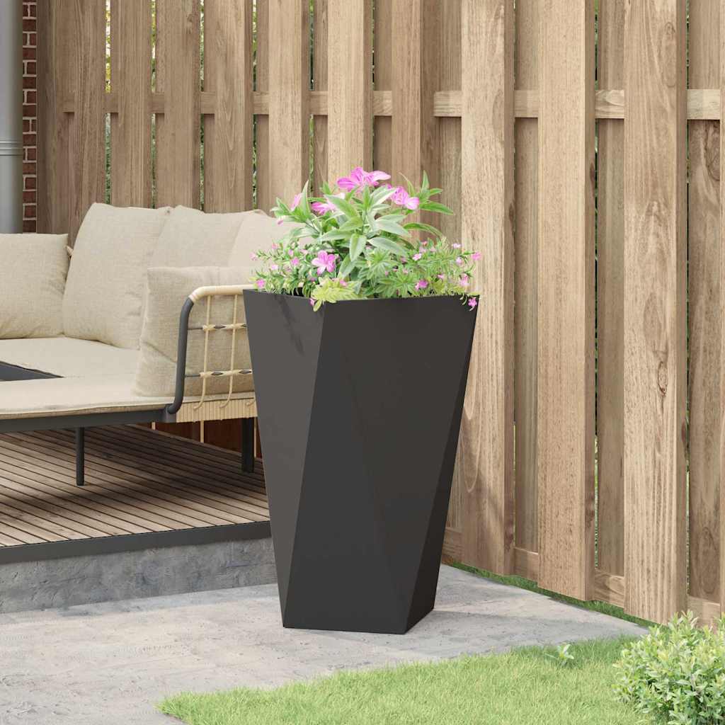 vidaXL Planter Black 40 x 40 x 75 cm Steel 4