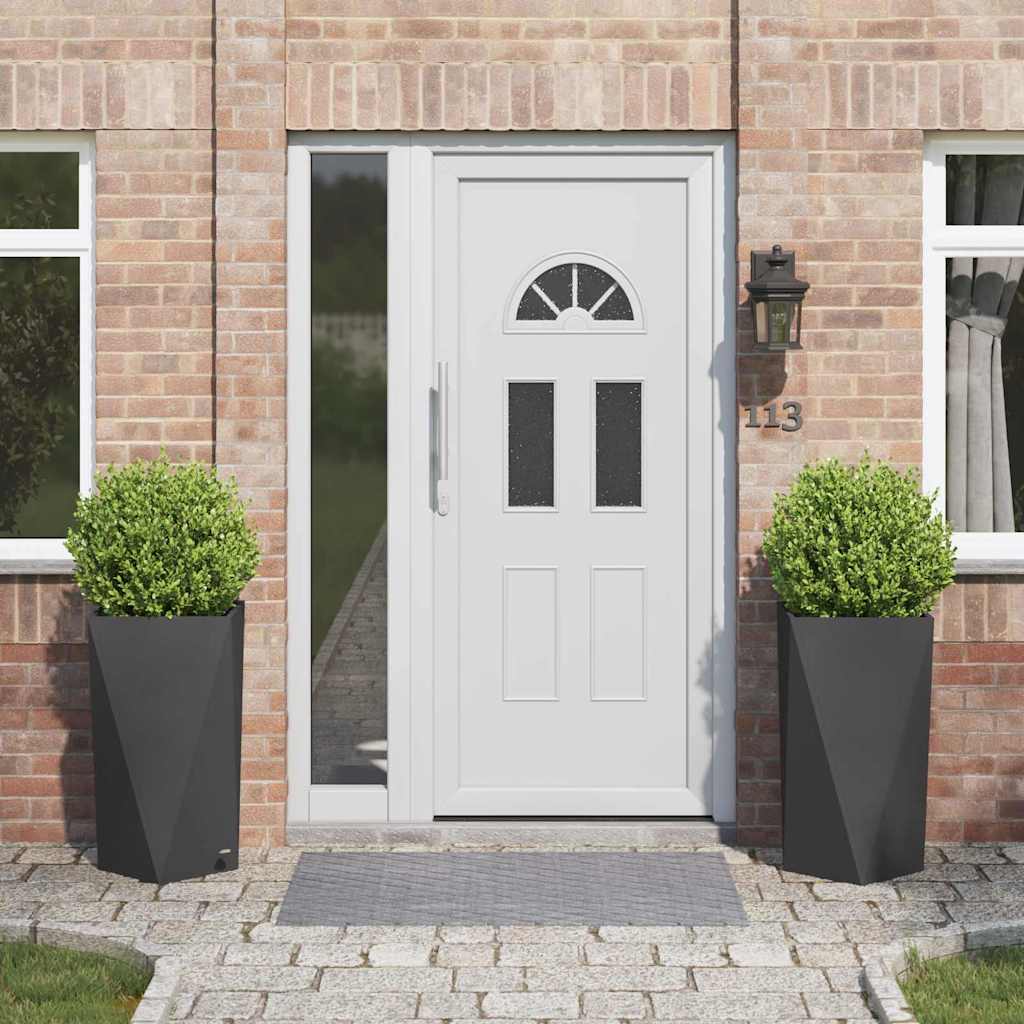 vidaXL Planter 2 pcs Black 40 x 40 x 75 cm Steel 1