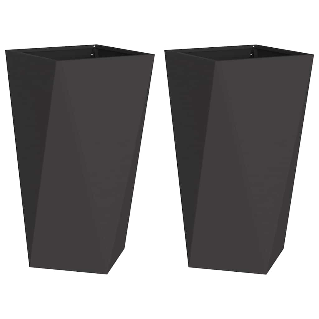 Planter Steel 2 Width 40 cm Black 75 cm