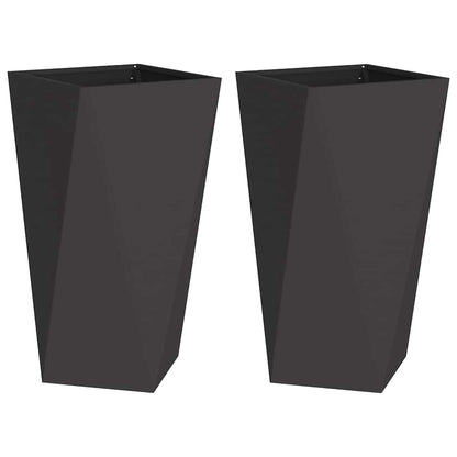 Planter Steel 2 Width 40 cm Black 75 cm
