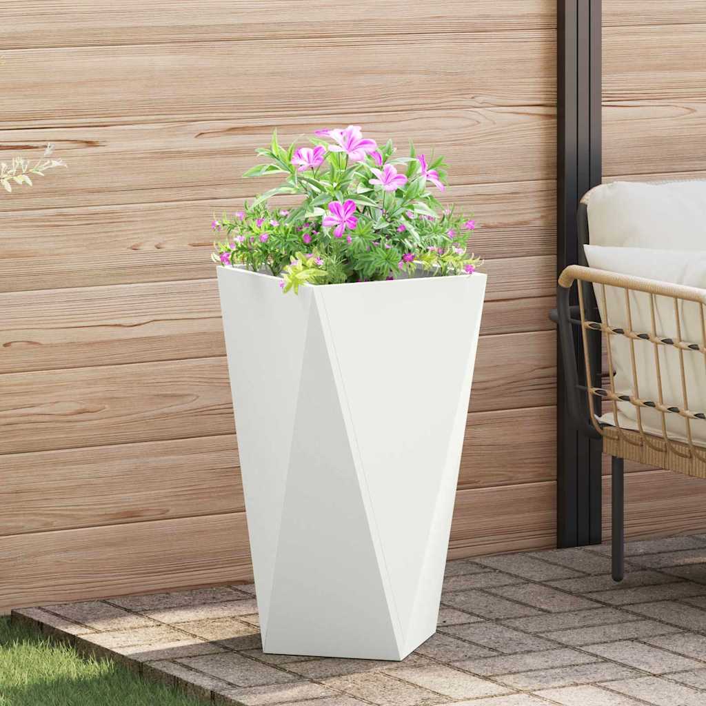 vidaXL Planter White 40 x 40 x 75 cm Steel 1