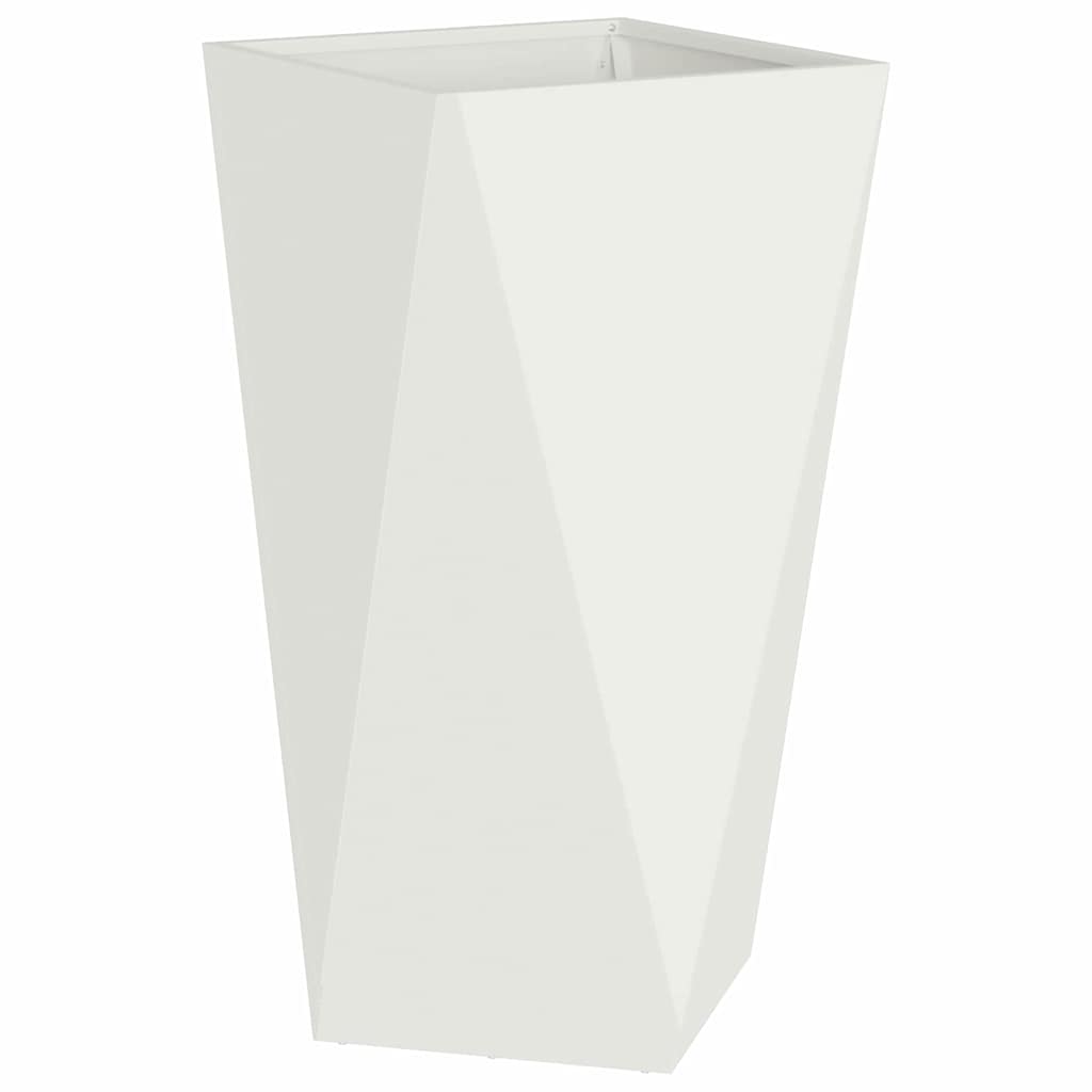 vidaXL Planter White 40 x 40 x 75 cm Steel 2
