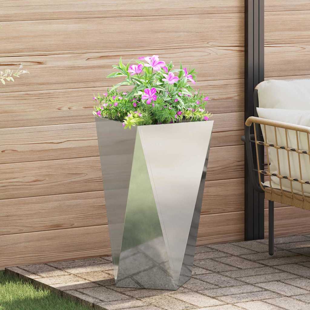vidaXL Planter Silver 40 x 40 x 75 cm Galvanised Steel 1