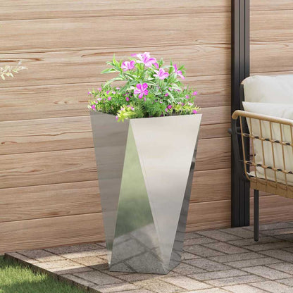 vidaXL Planter Silver 40 x 40 x 75 cm Galvanised Steel 1