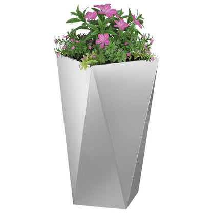 vidaXL Planter Silver 40 x 40 x 75 cm Galvanised Steel 3