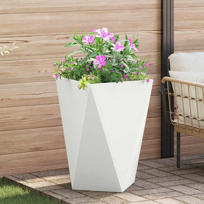 vidaXL Planter White 50 x 50 x 75 cm Steel 1