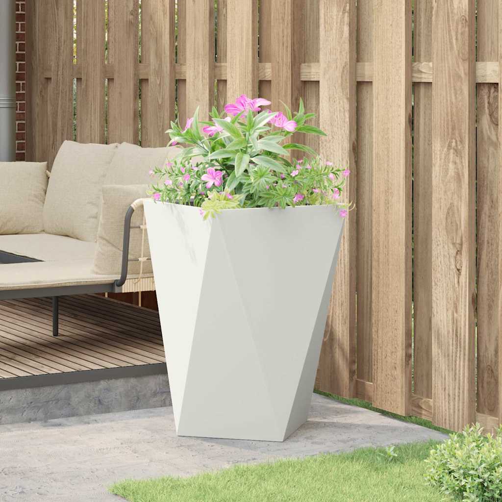 vidaXL Planter White 50 x 50 x 75 cm Steel 4