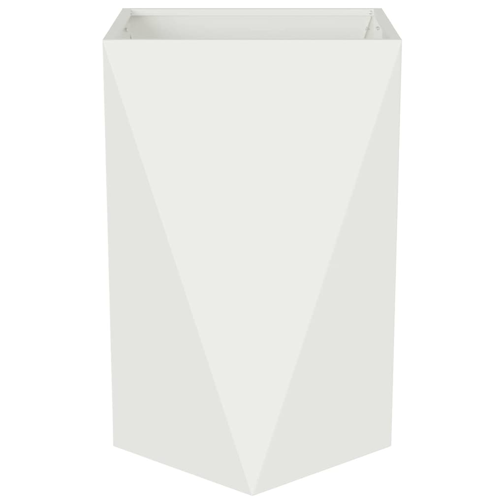 vidaXL Planter White 50 x 50 x 75 cm Steel 5